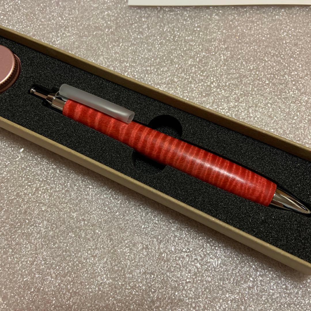 富士瘤クラフト　赤いシャープペン ストライプ模様　スタビライズ