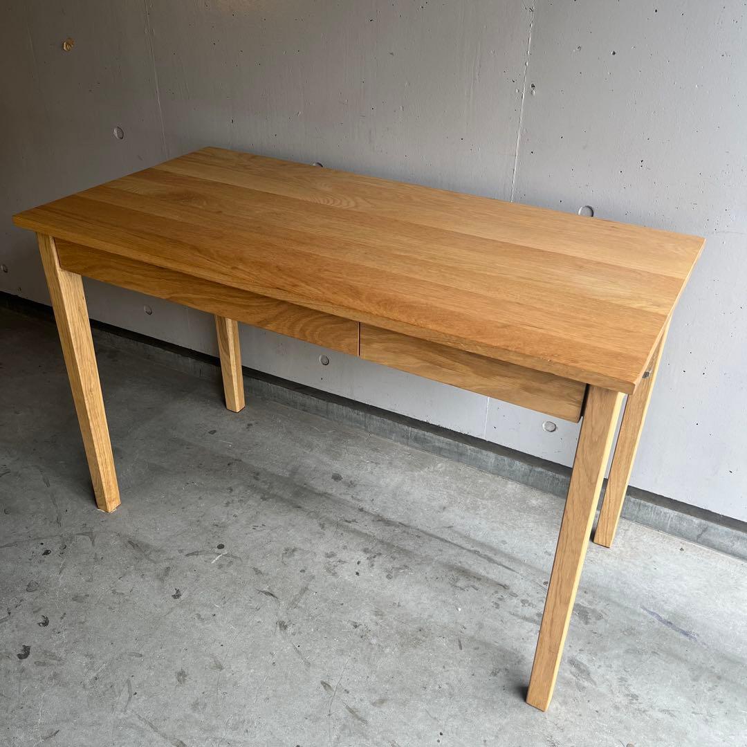 美品★無印 無垢材デスク（引出付）・オーク材