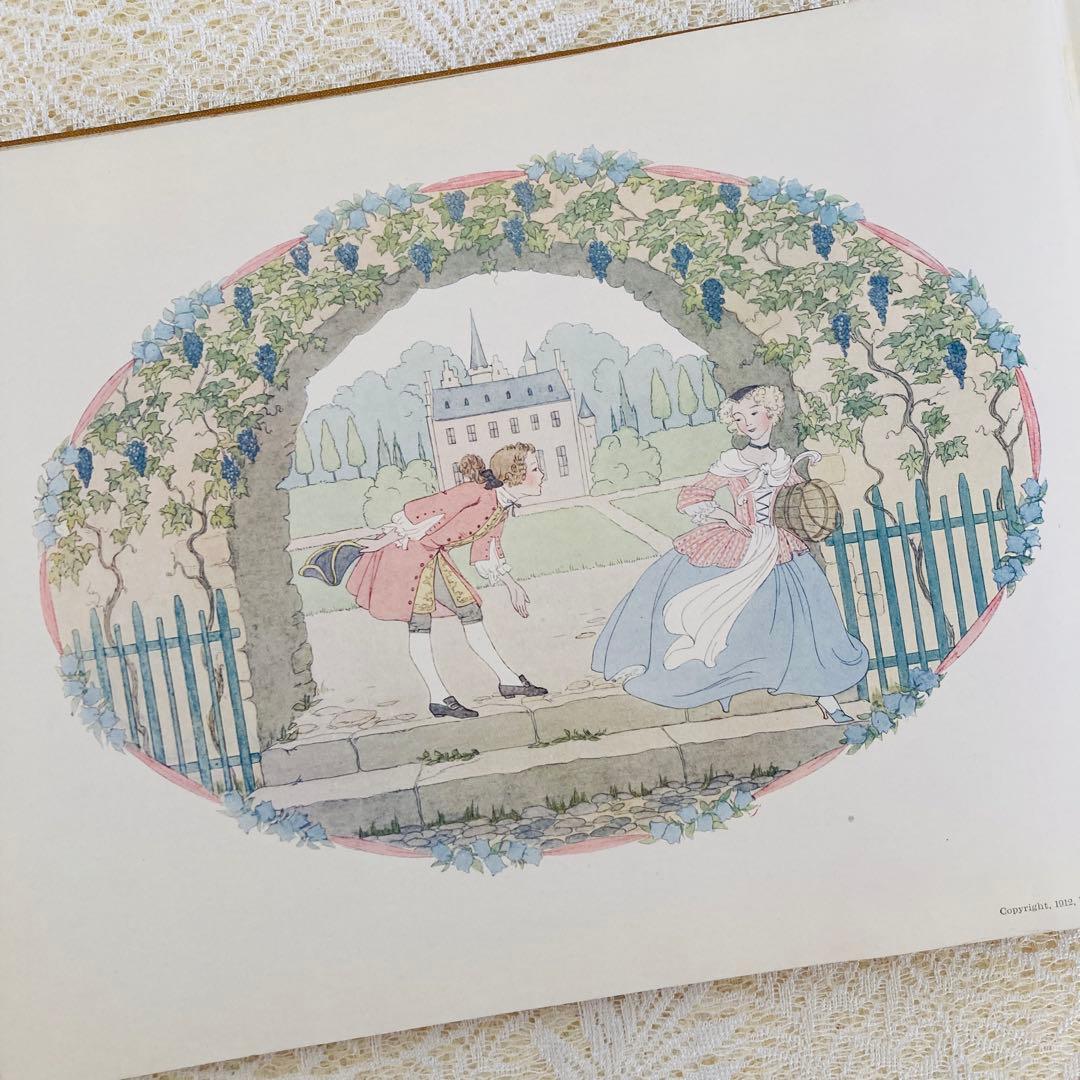 洋書古書　希少な楽譜絵本　1912年発行　ル・メールの淡く繊細で優雅なイラスト♡