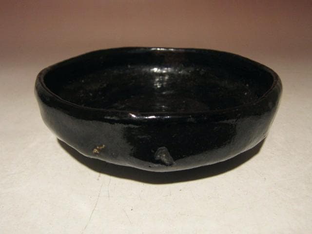 ☆楽十三代惺入　黒茶碗【清香】☆表千家十三代即中斎花押☆u515