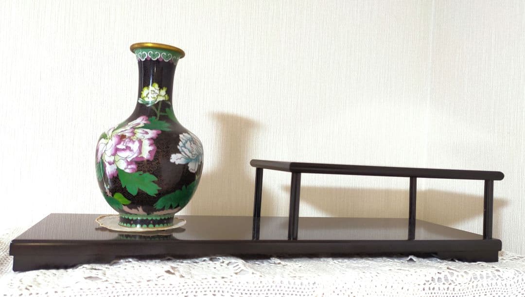 セール✨高級唐木　飾り棚　銘木黒丹　黒檀　未使用美品