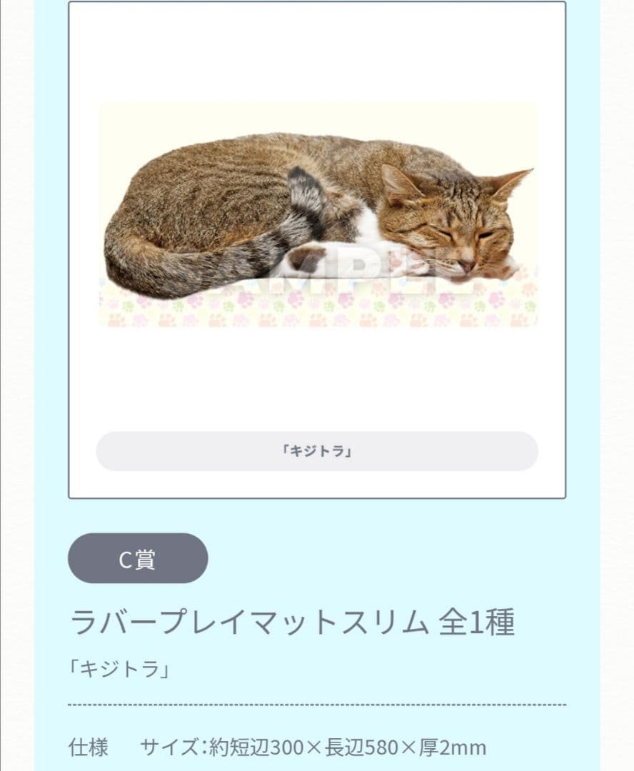 猫コレクション　ブロッコリーくじ　C賞　ファイナルドロー賞