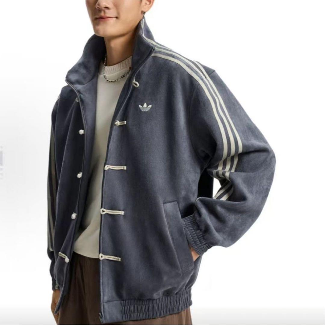 中国限定 アディダス 蛇年トラック スエード ジャケット ダークグレーM