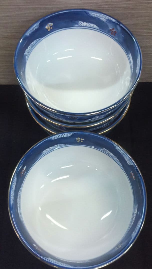 835.新品未使用/古伊万里 /美濃焼/大名丼５個＆刺し身鉢＆千代久セット