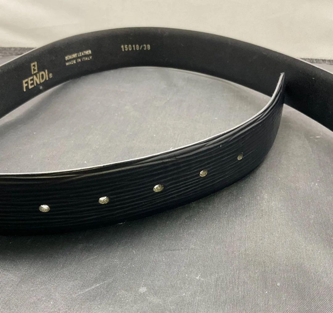 FENDI ブラックレザー ベルト