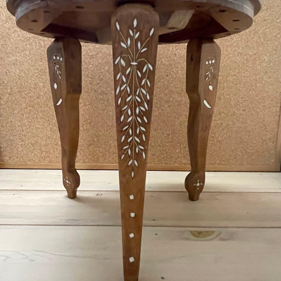 アンティーク　花台　タージマハル　猫足　アジアン