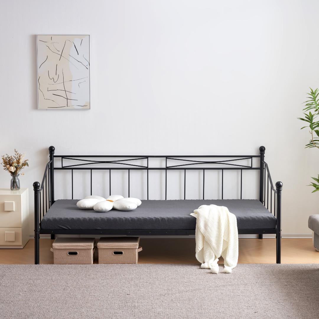 【新作】【ブラック】シングルベッド パイプベッド シングル ベッドフレーム