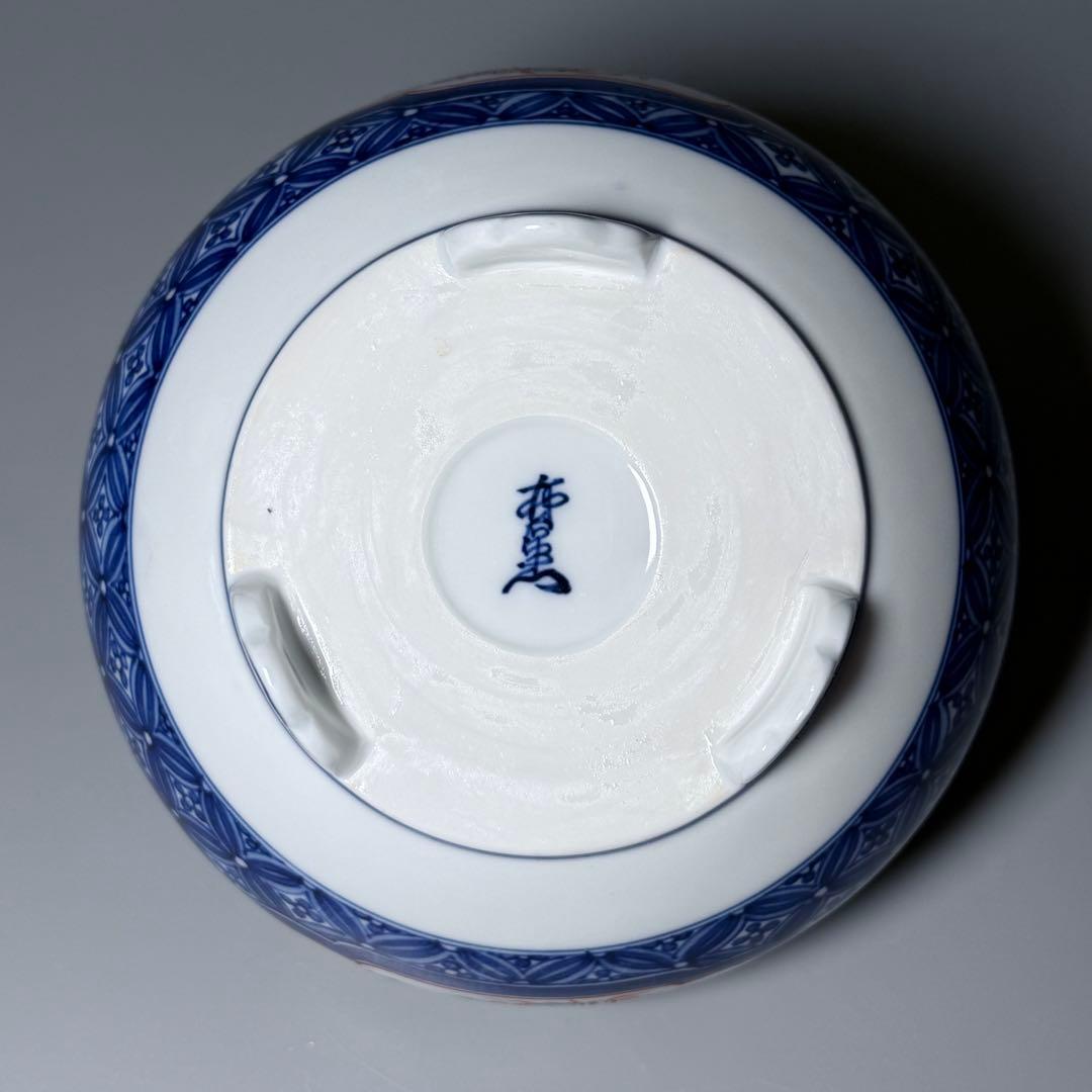 人間国宝　十三代　酒井田柿右衛門　染錦龍地文　七宝文　香炉　共箱　高級ライン