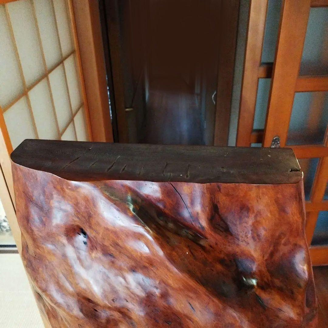 天然木 衝立 1枚板 仕切り パーテーション　足付き　木のオブジェ