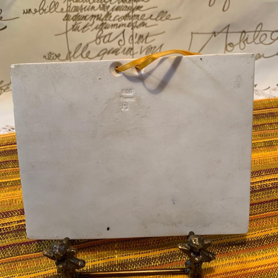 ビングオーグレンダール　レアなアンティークのビスク焼きの天使の子供達の陶板！