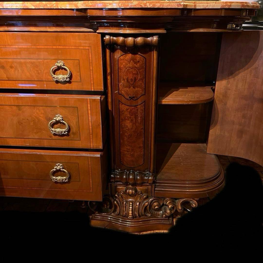 ラルフローレン・ブティック什器イタリア製ロココ貝殻花柄キャビネット　50年前