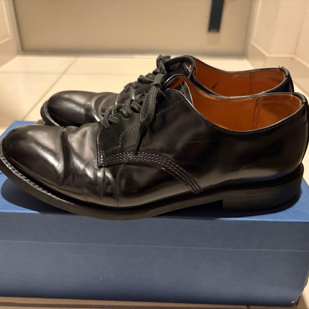 サンダース ミリタリー オフィサー プレーントゥ レザー シューズ