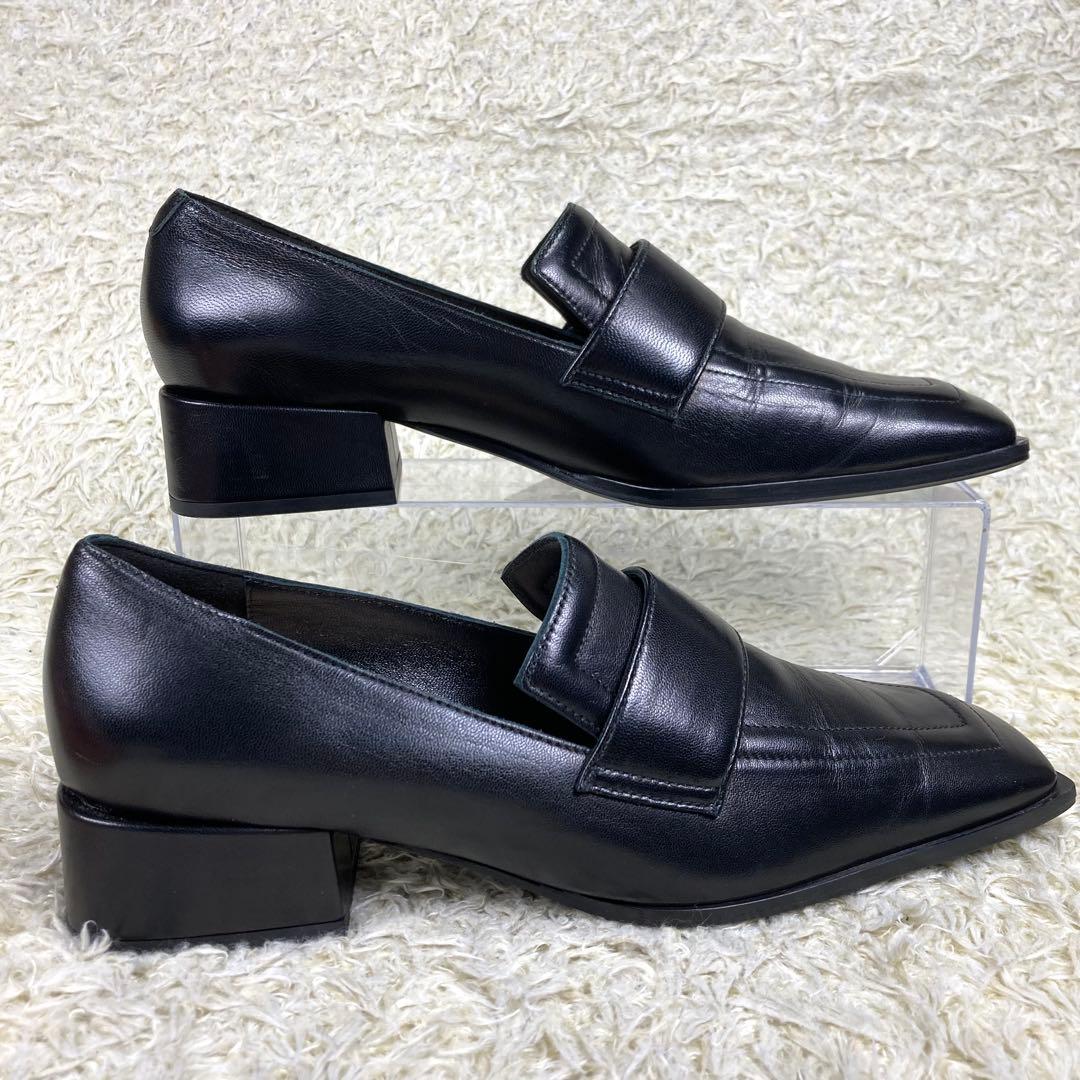 『未使用級』ファビオルスコーニ ローファー スクエアトゥ ブラック レザー 37