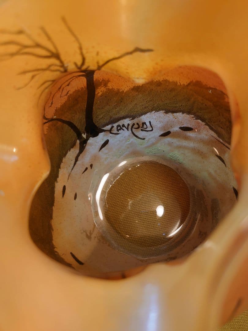 フランスLegras 「ルグラ 」エナメル 冬景色アンティーク美術ガラス工芸