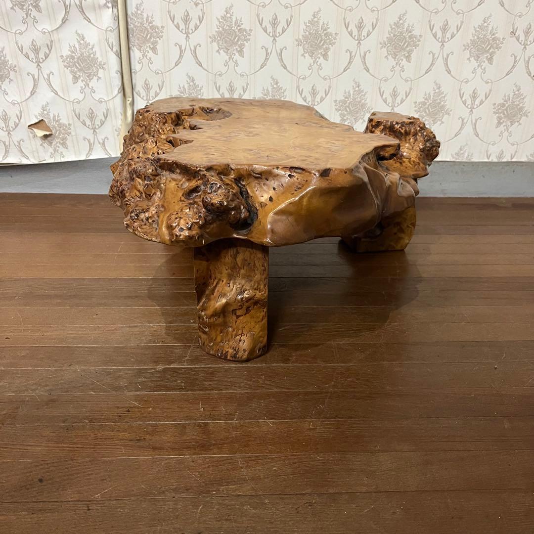 【アンティーク】木製 無垢材 切り株 木の根 座卓 飾り台 花台 古道具 古民家