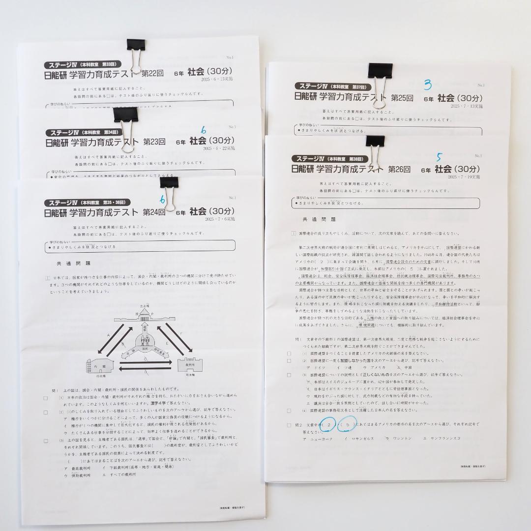 【最新版】日能研 2025年度 6年生 学習力育成テスト 17回分 解答あり