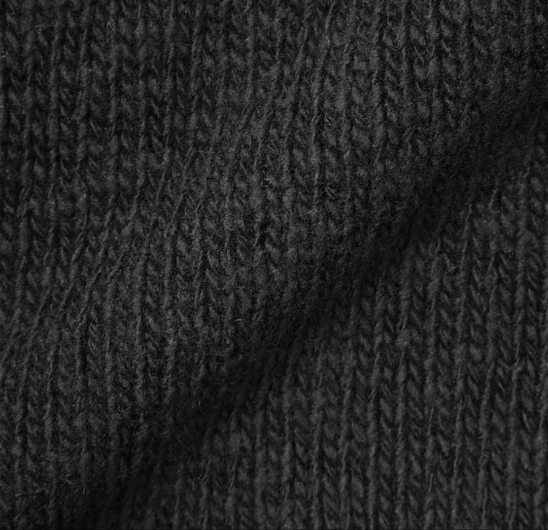 MUJI LABO 紳士　メリノウールローゲージクルーネックセーター　ブラック