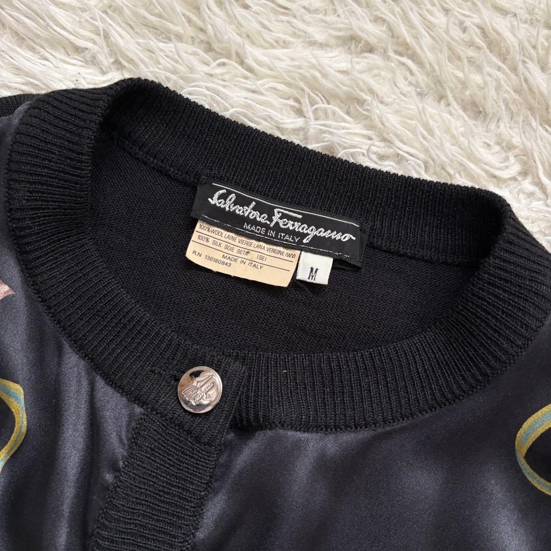 極美品　サルヴァトーレフェラガモ アンサンブル ニット 　シルク　ウール　黒