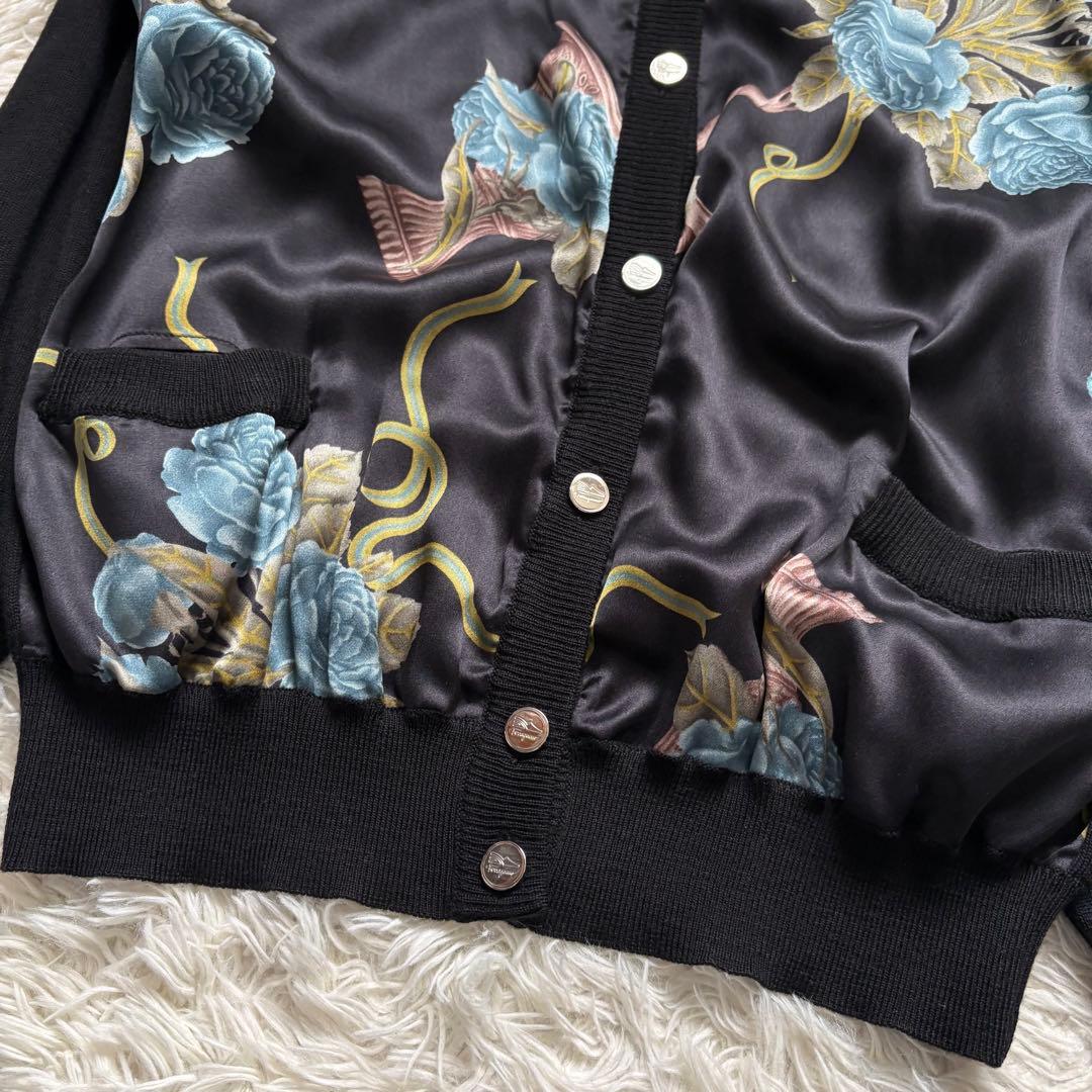 極美品　サルヴァトーレフェラガモ アンサンブル ニット 　シルク　ウール　黒