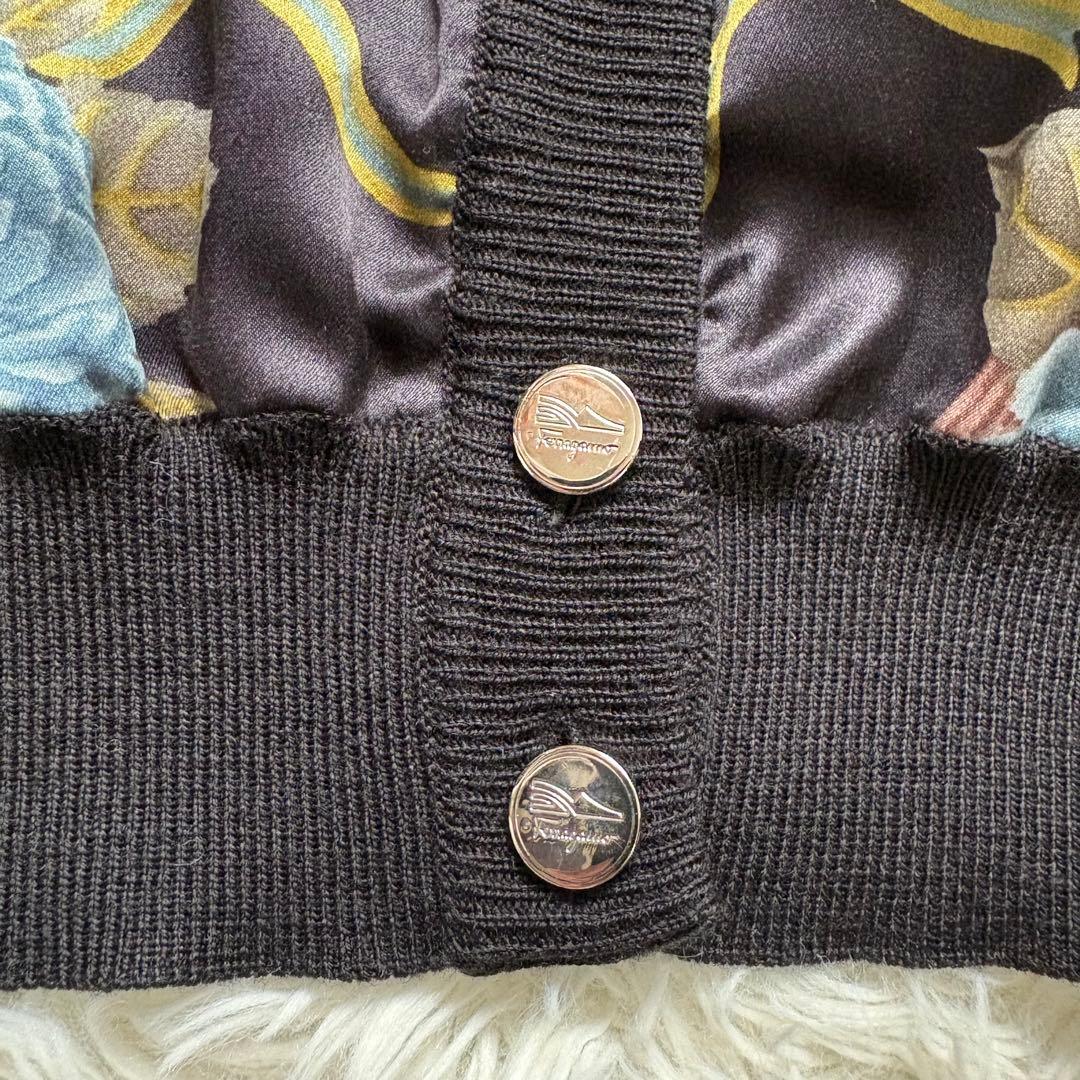 極美品　サルヴァトーレフェラガモ アンサンブル ニット 　シルク　ウール　黒