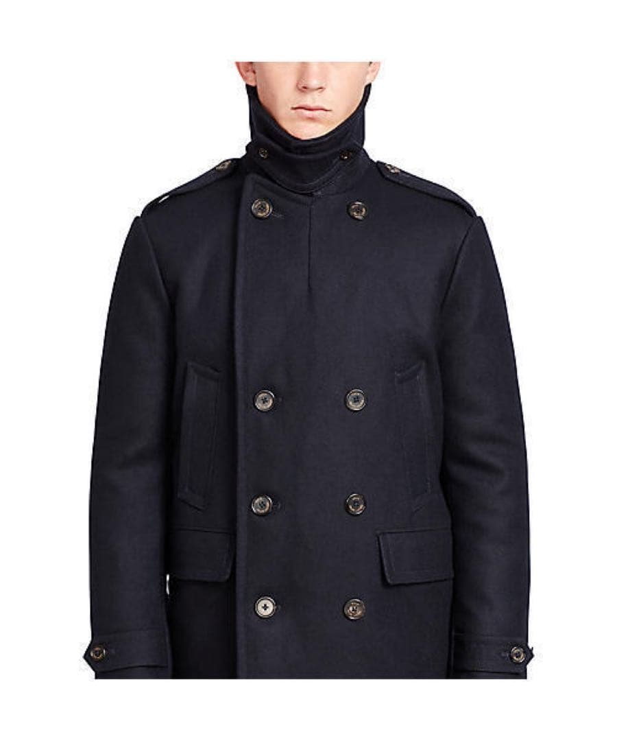 ラルフローレン　rrl xs ピーコート　ネイビー　ウール　ダウン　モンクレール