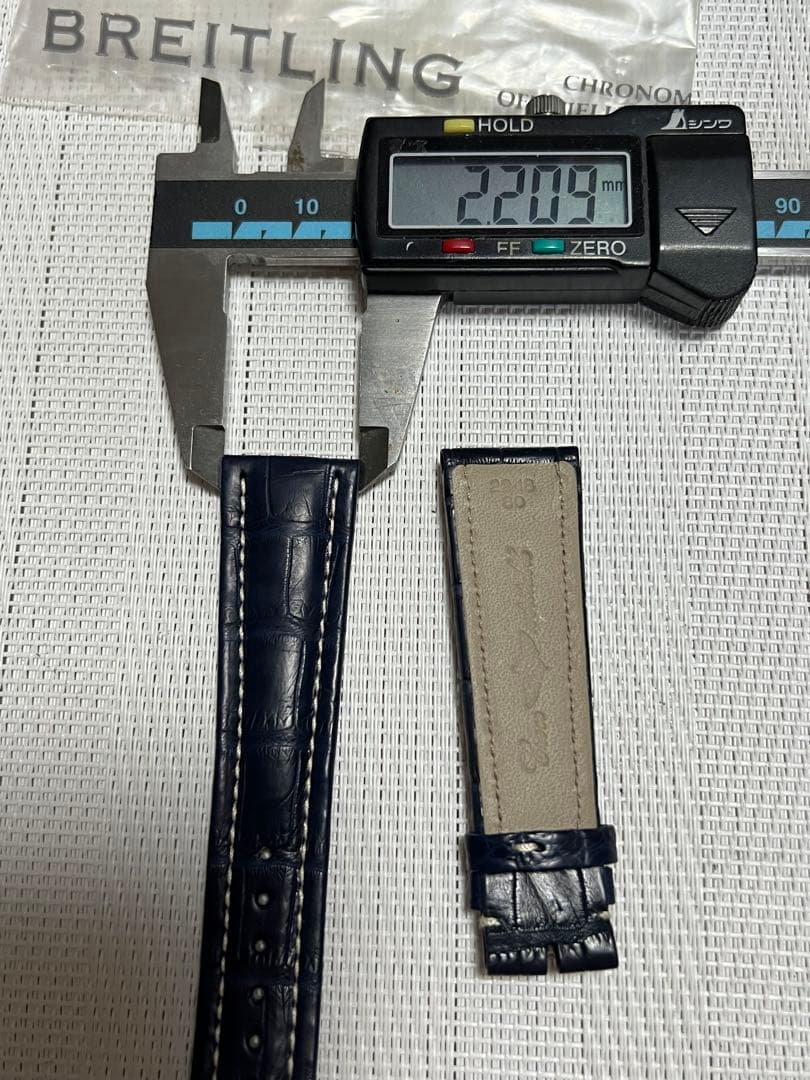 新品　ブライトリング　レザー 時計　濃紺　ベルト　22mm