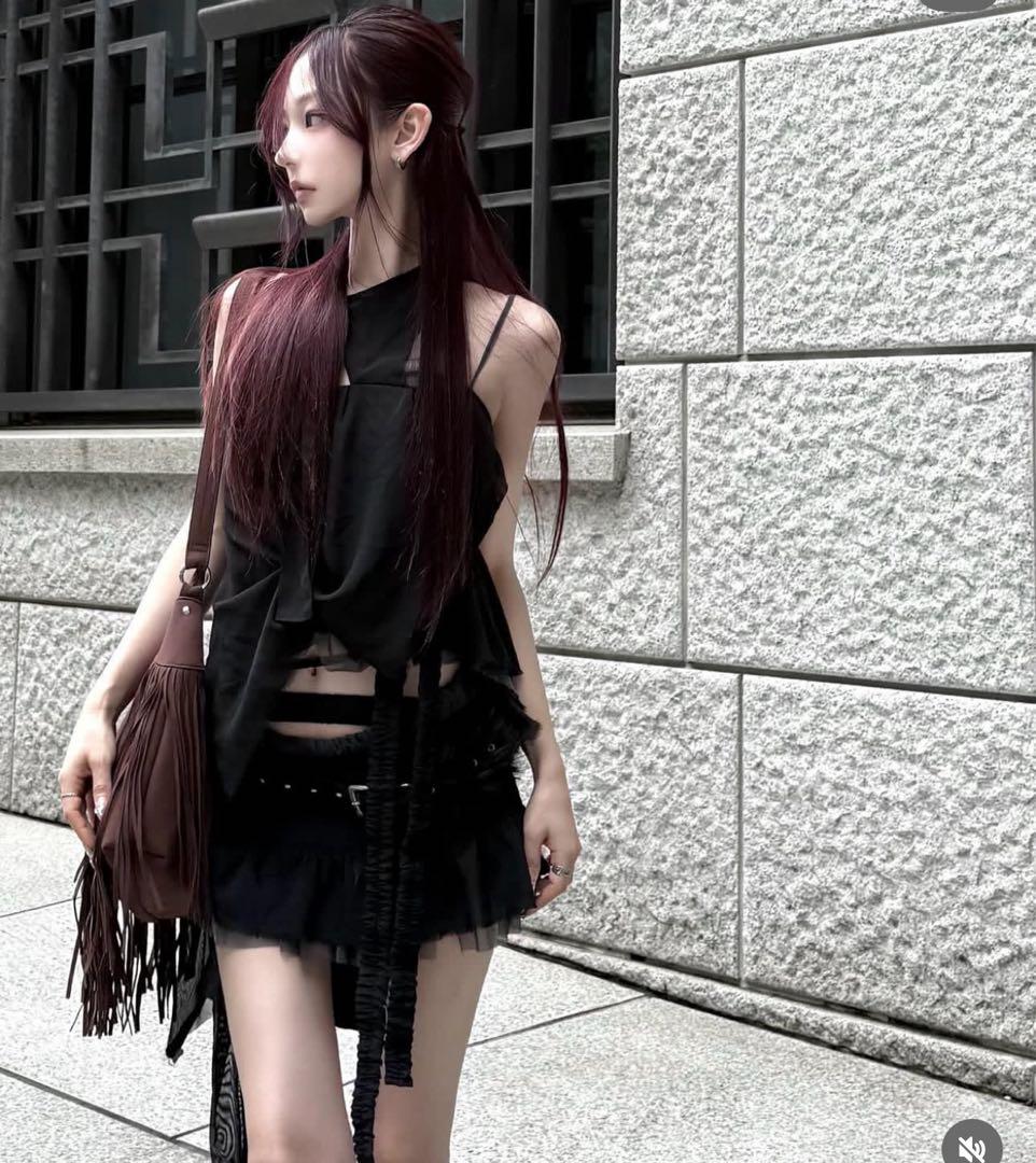 トップス S halter flow tops theredthered