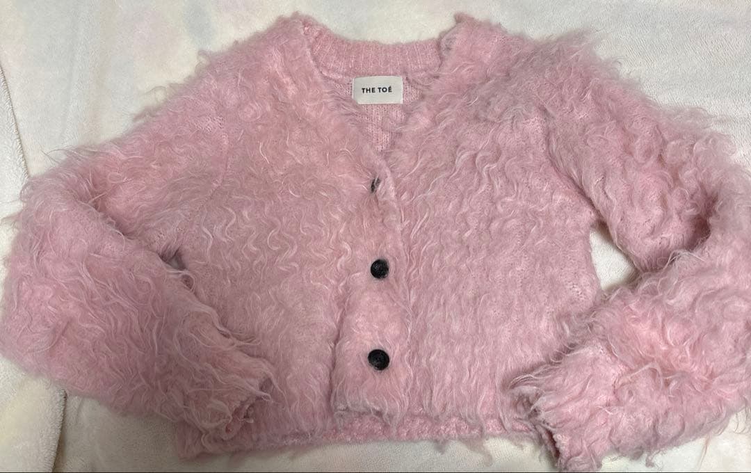 トップス the toe WESTMINSTER SHAGGY CARDIGAN pink