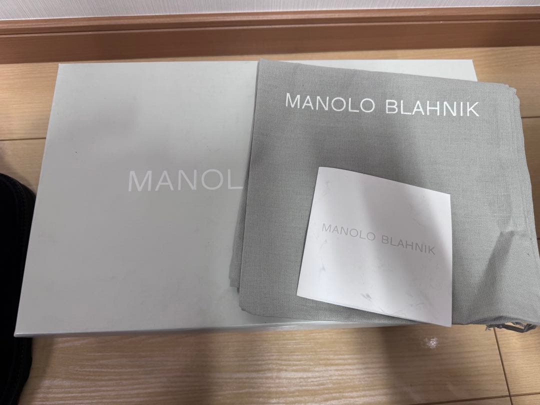 MANOLO BLAHNIK ブラック サイドゴアブーツ　サイズ　7.5