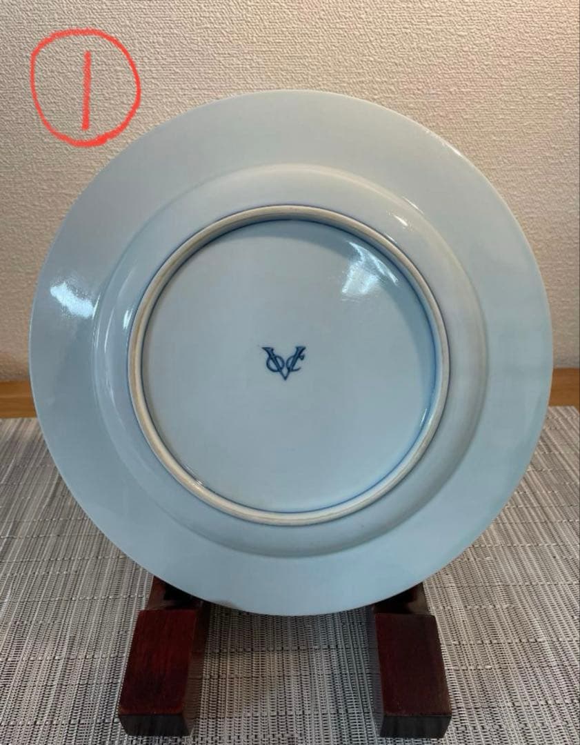 【ウェステリア2】古伊万里　有田焼 染付　芙蓉手　VOC 鳳凰文