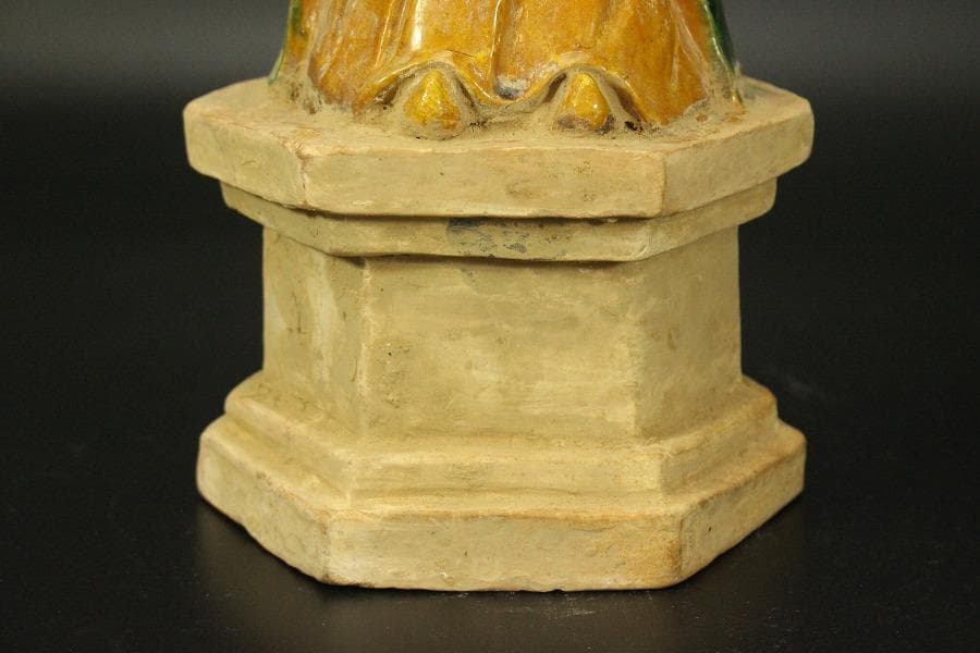 中国美術 唐三彩 宦官 俑 置物 高47cm(LC368)