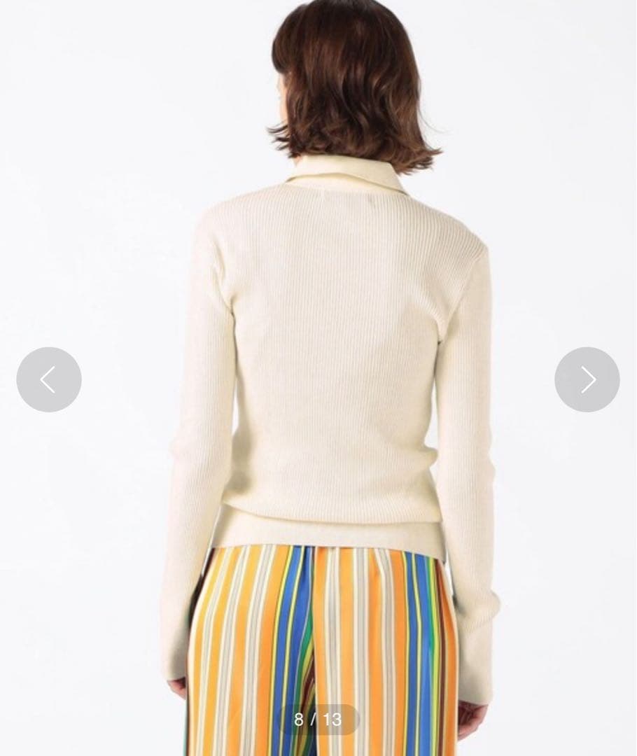 CABaN コットンカシミヤリブ ポロカラープルオーバー