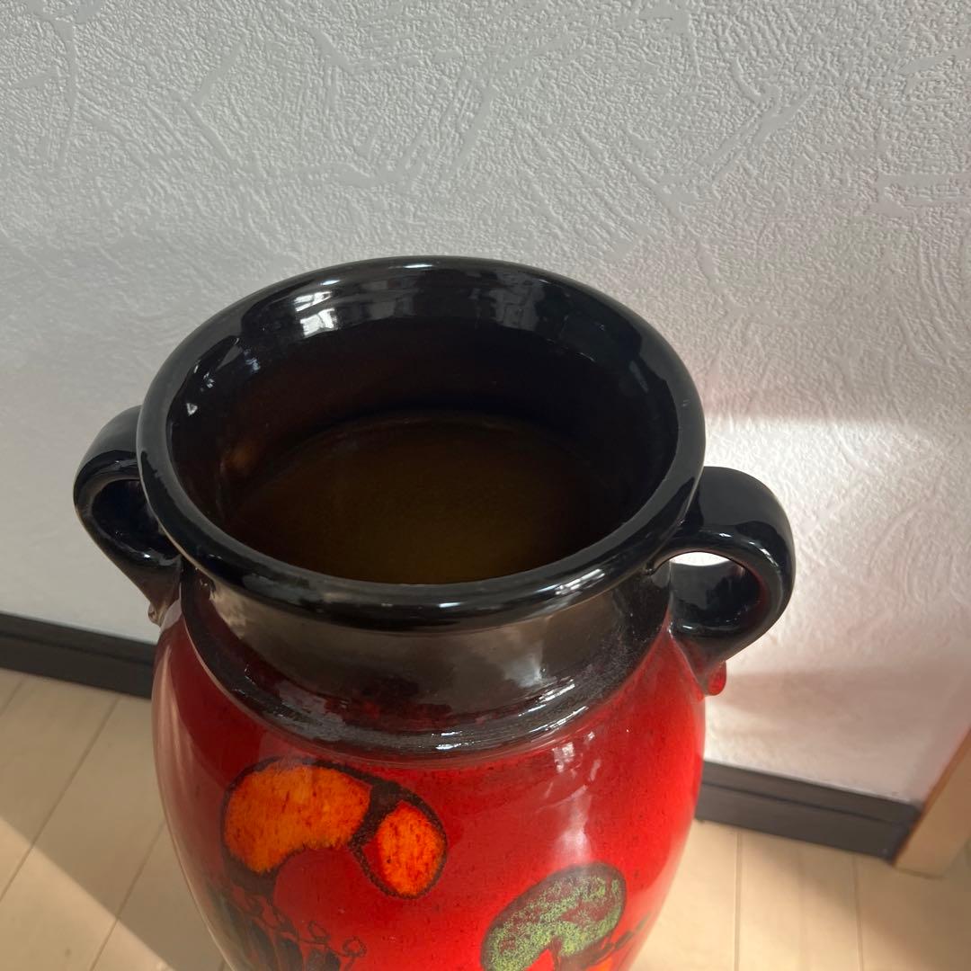 西ドイツのヴィンテージ陶器「ファット・ラヴァ」　傘立てまたは大きな花瓶　傘柄