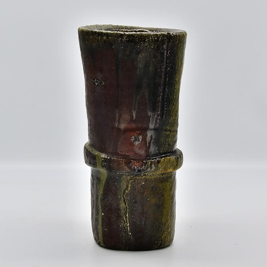 信楽三角花入 在銘 花瓶 花器