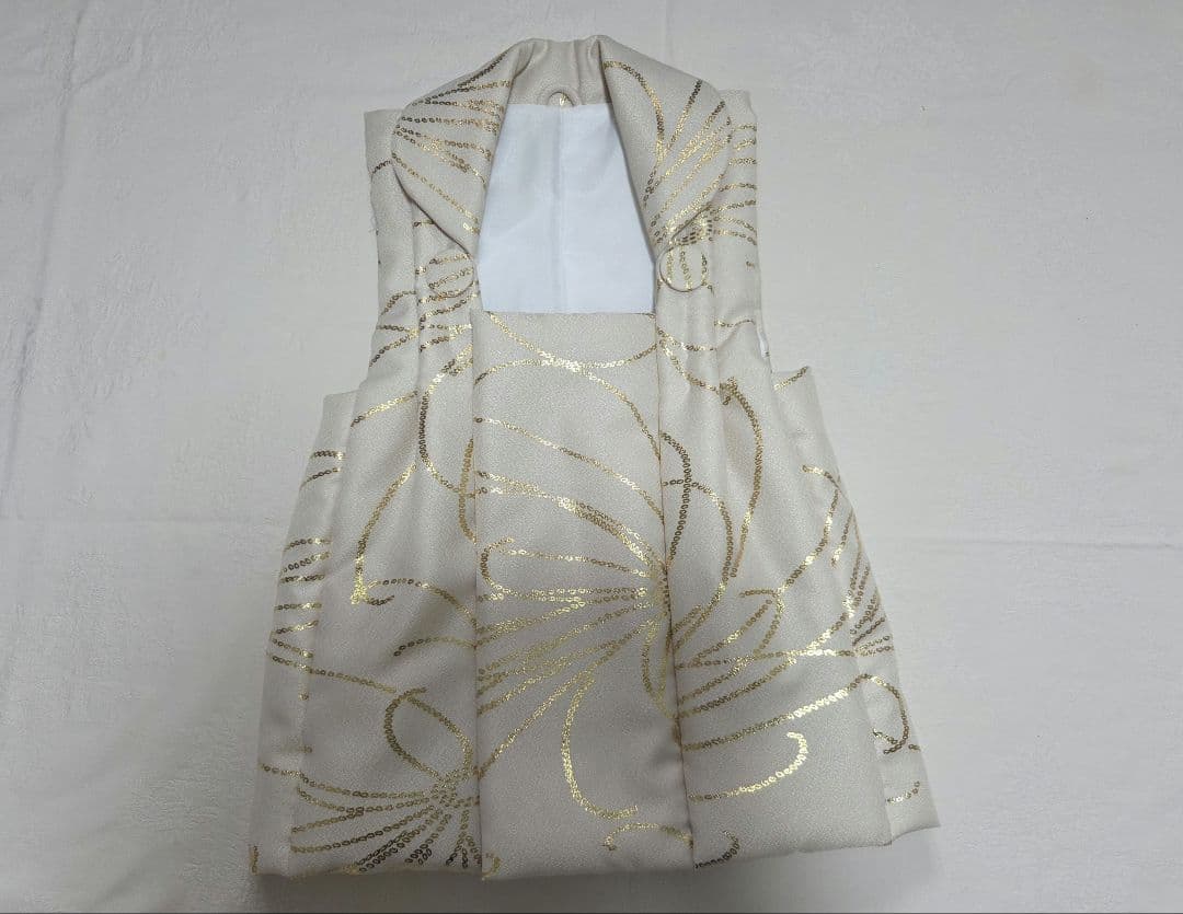 【値下げ中】utatane 七五三 被布コートセット ベージュ金彩×ミント七宝