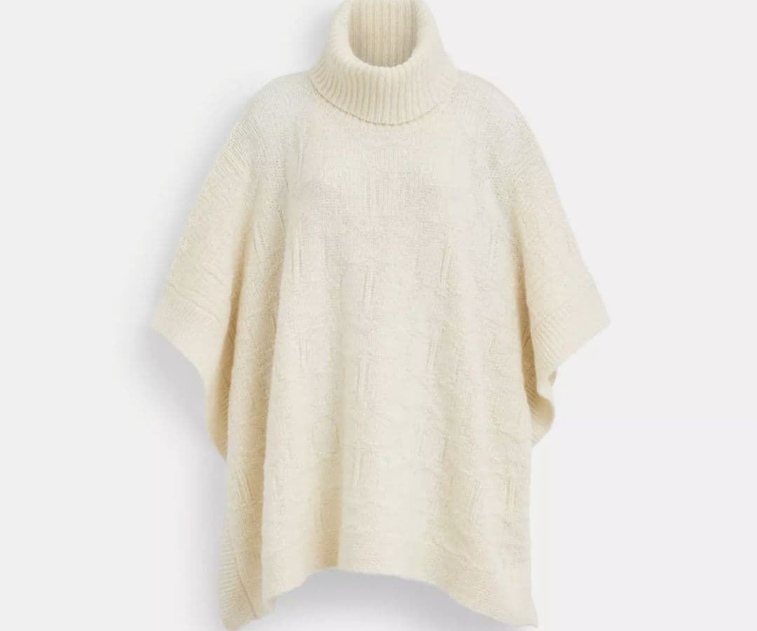 美品！ COACH シグネチャー ニット ポンチョ コーチ