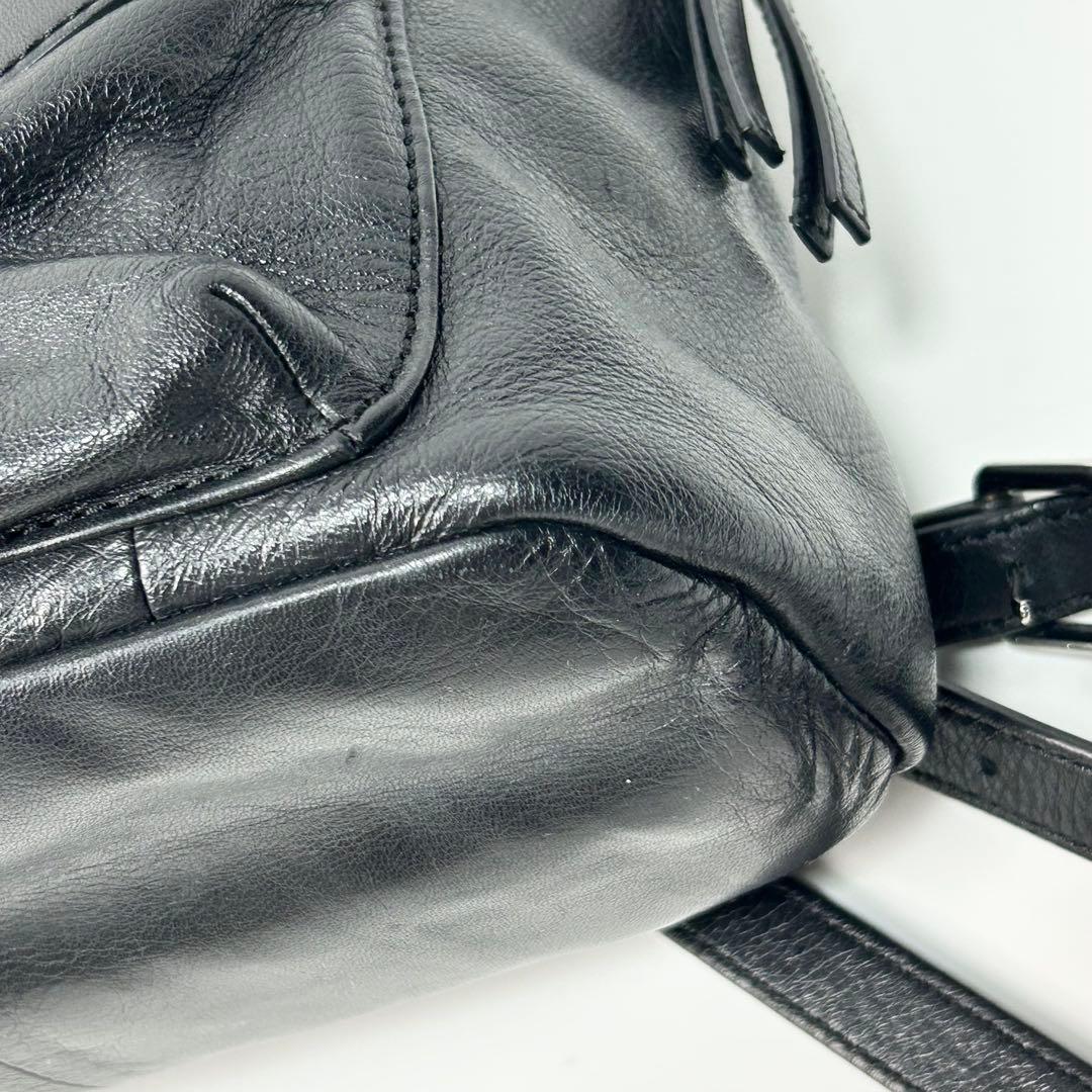 美品✨ DIESEL リュック オールレザー ブラック