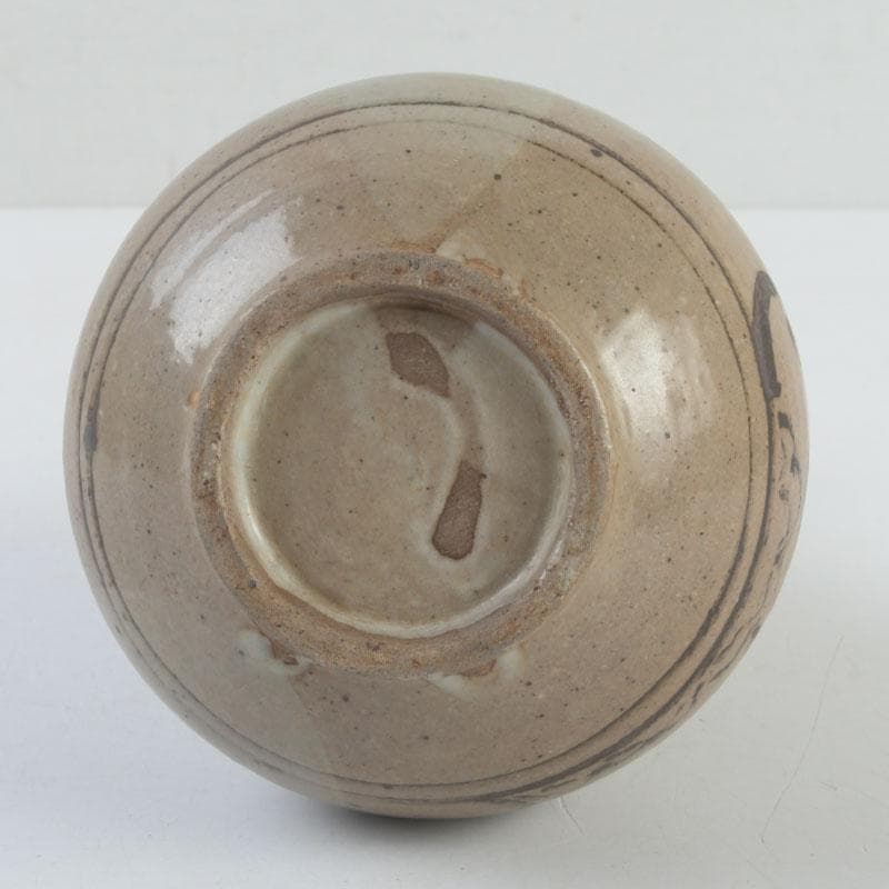 中国美術　磁州窯　鉄絵　魚藻文瓶　V　9366