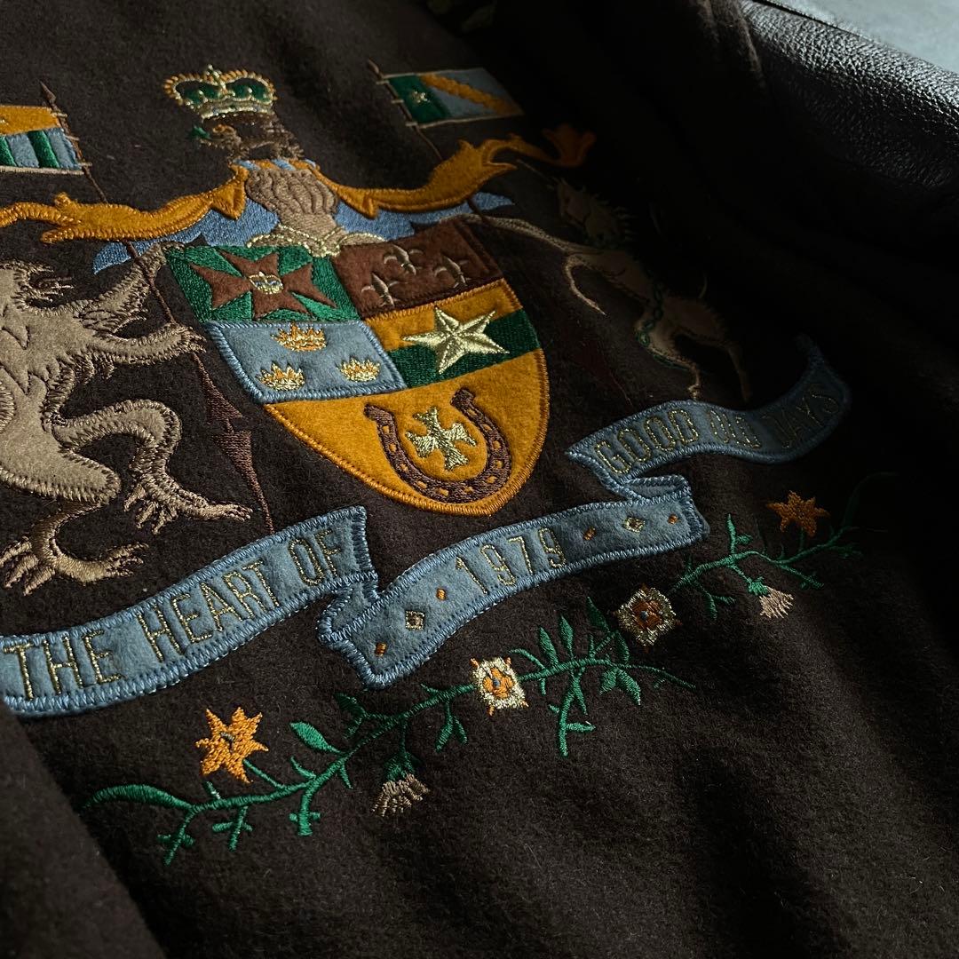 90's Scoop Brown“牛革“stadium jacket