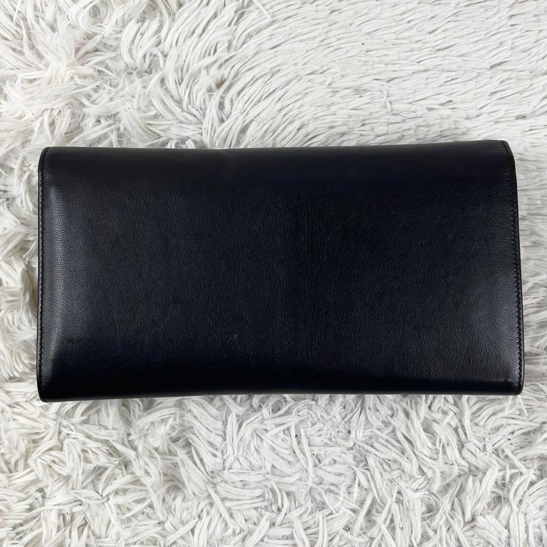 美品 イヴサンローラン レザー トートバッグ ロゴ型押し クロコ ロゴ 黒