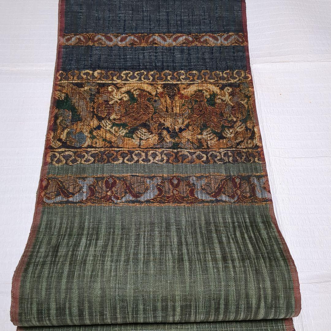 渡文　袋帯　リバーシブル　正絹