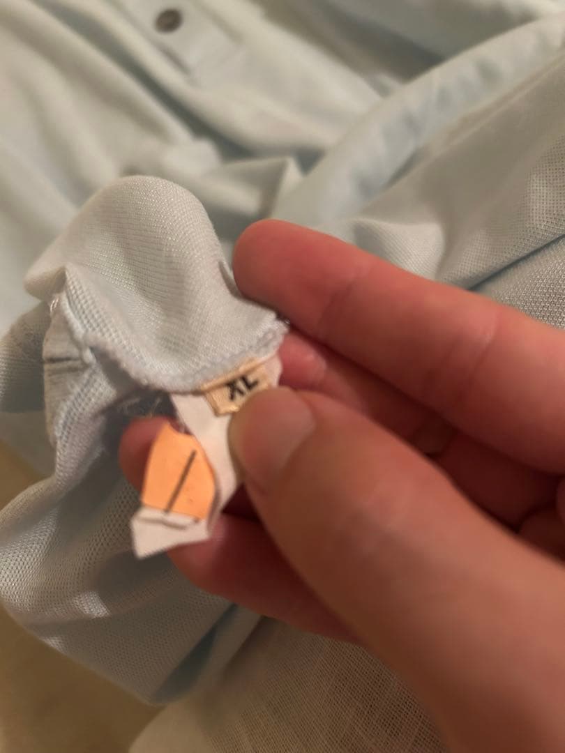 エルメス　ライトブルー　ポロシャツ　Hロゴ