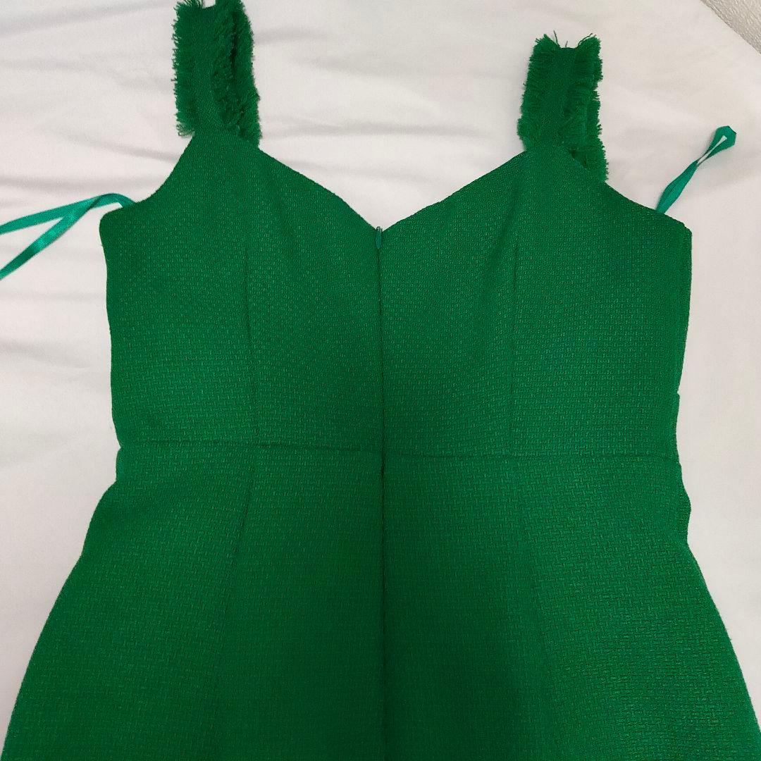 【美品☆】ROBE de FLEUR ツイードタイトロングドレス グリーン
