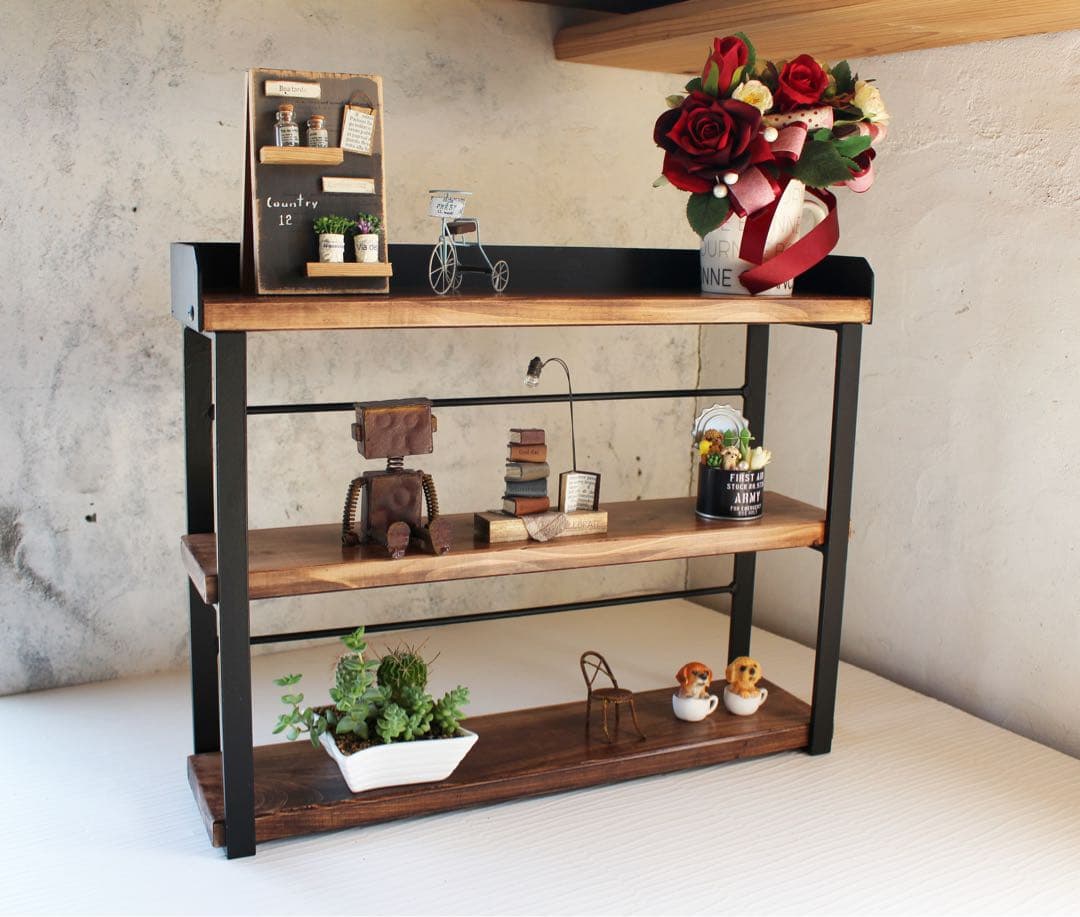 アイアンスパイスラック、調味料棚、落下防止平鉄