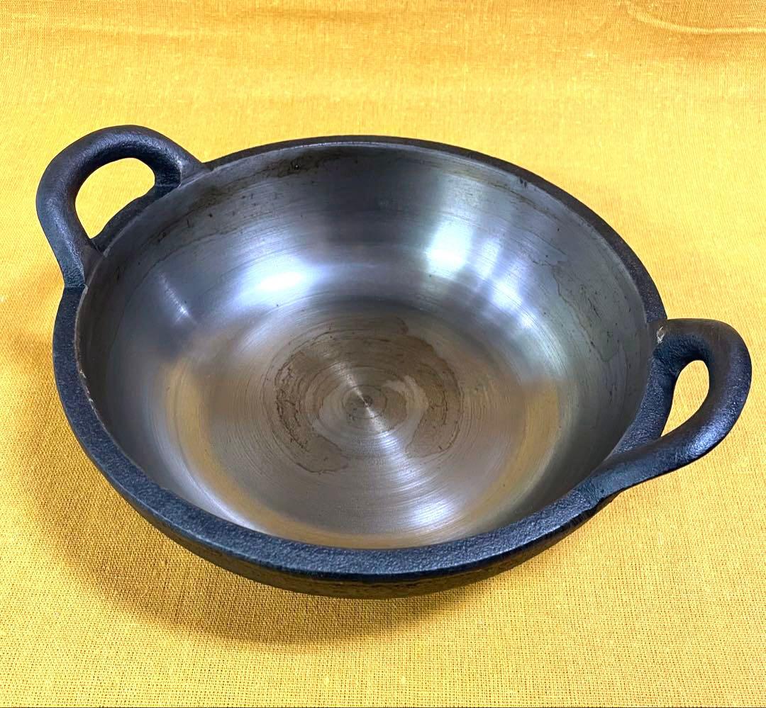 早い者勝ち‼️山王堂 久慈 砂鉄鍋 小ぶり 内径20cm 天ぷら鍋 南部鉄器 鋳鉄