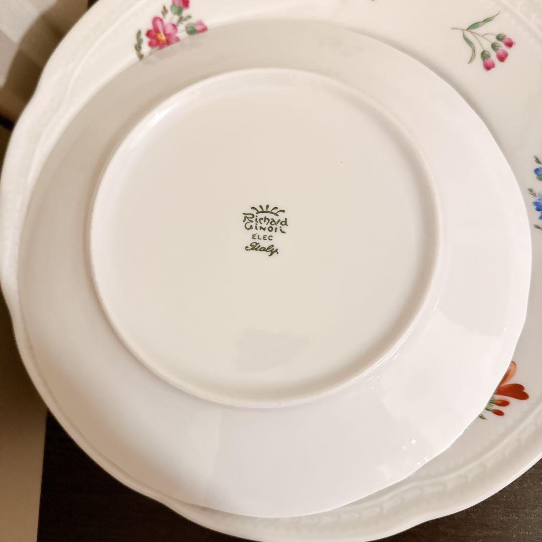 【パンジー】フロレンティーン・ターコイズ・ピンク　ジノリ　中プレート　２枚