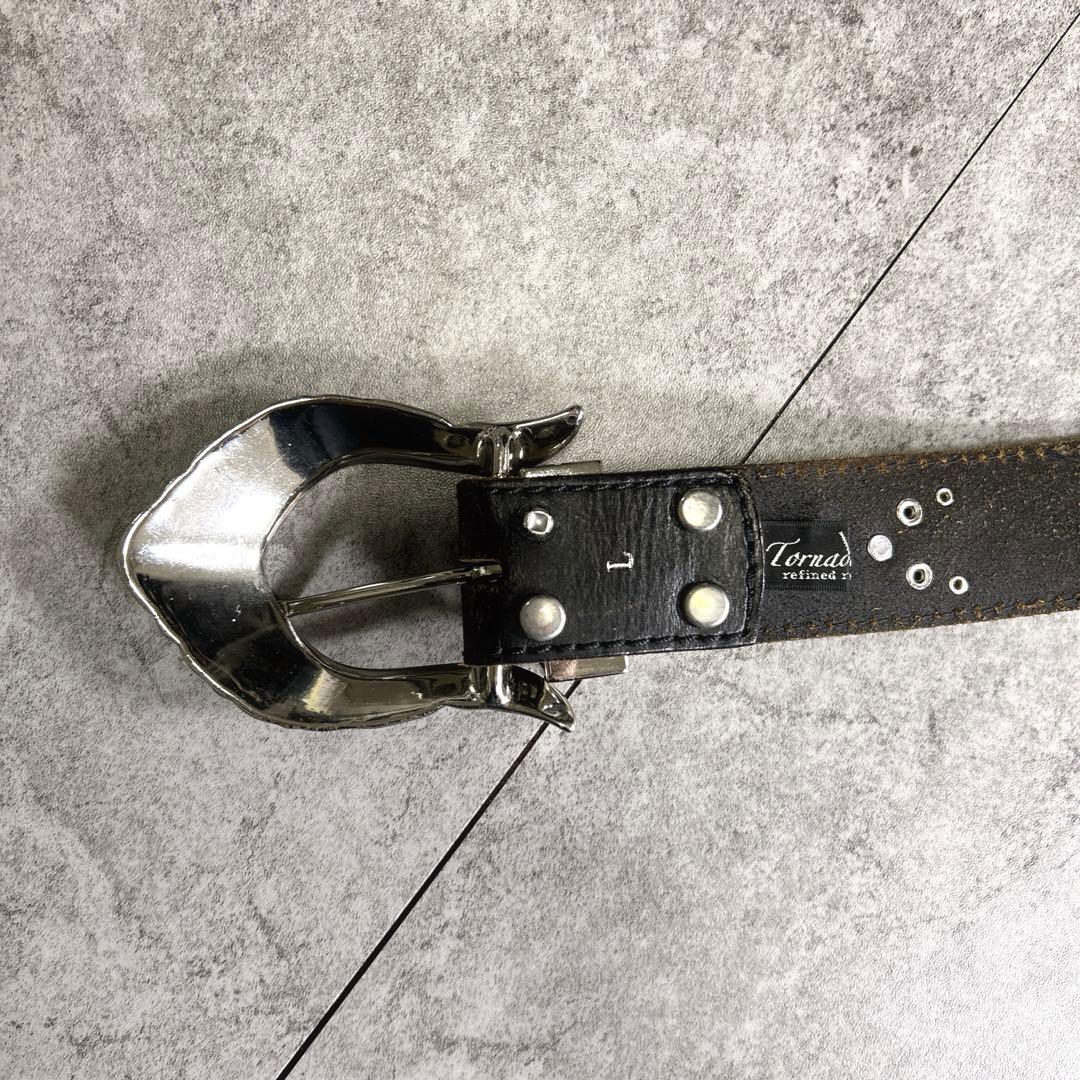 希少【TORNADO MART】スタッズレザーベルト/Y2K/opium/お兄系