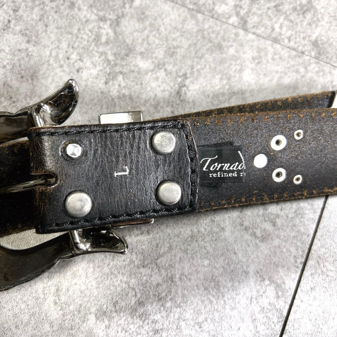 希少【TORNADO MART】スタッズレザーベルト/Y2K/opium/お兄系