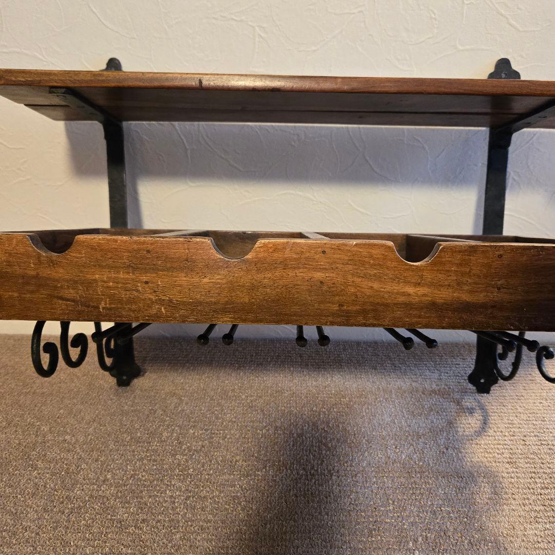 アンティーク家具 壁掛けワインラック グラスハンガー