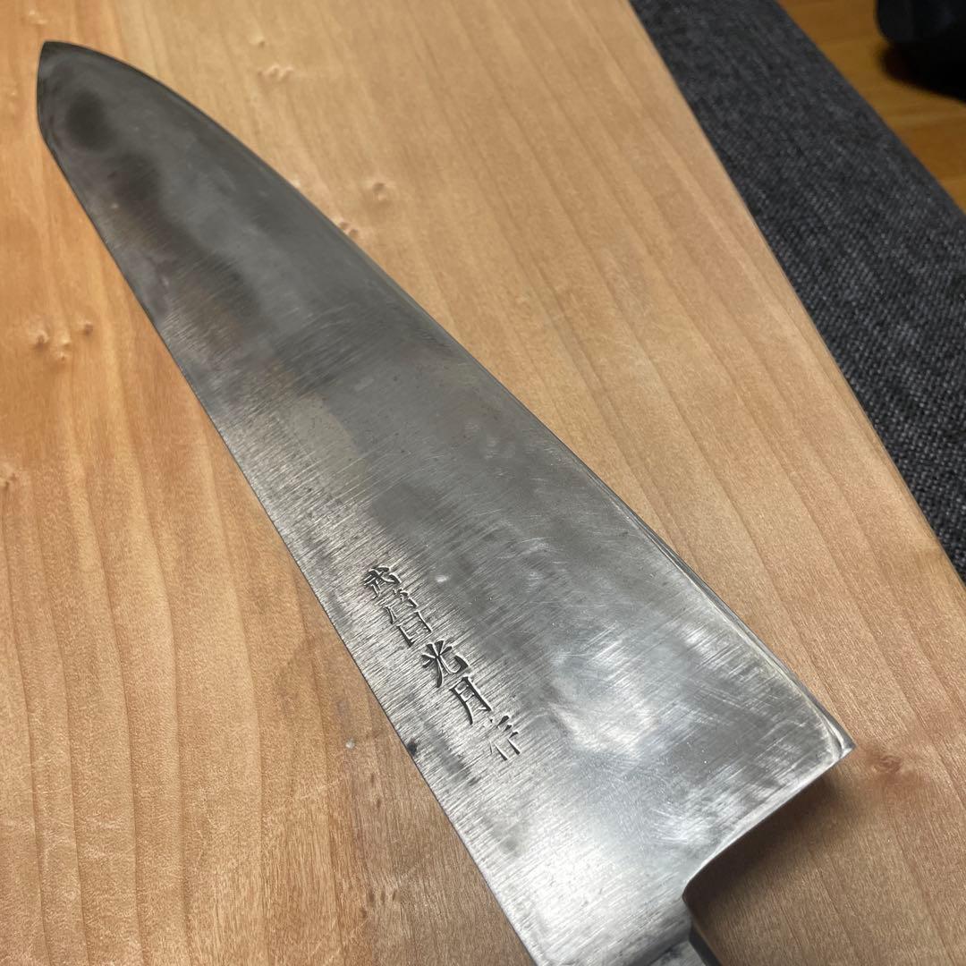 刀匠武蔵国光月作　日本鋼牛刀尺一
